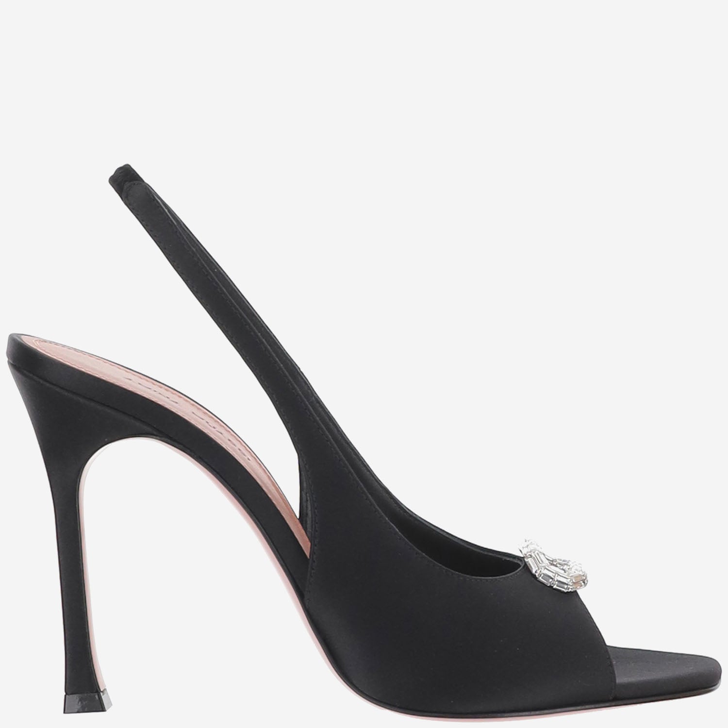 SANDALI SLINGBACK IN RASO CON CRISTALLI MINICAMELIASLING105 CLACKCRYSTAL AMINA MUADDI 