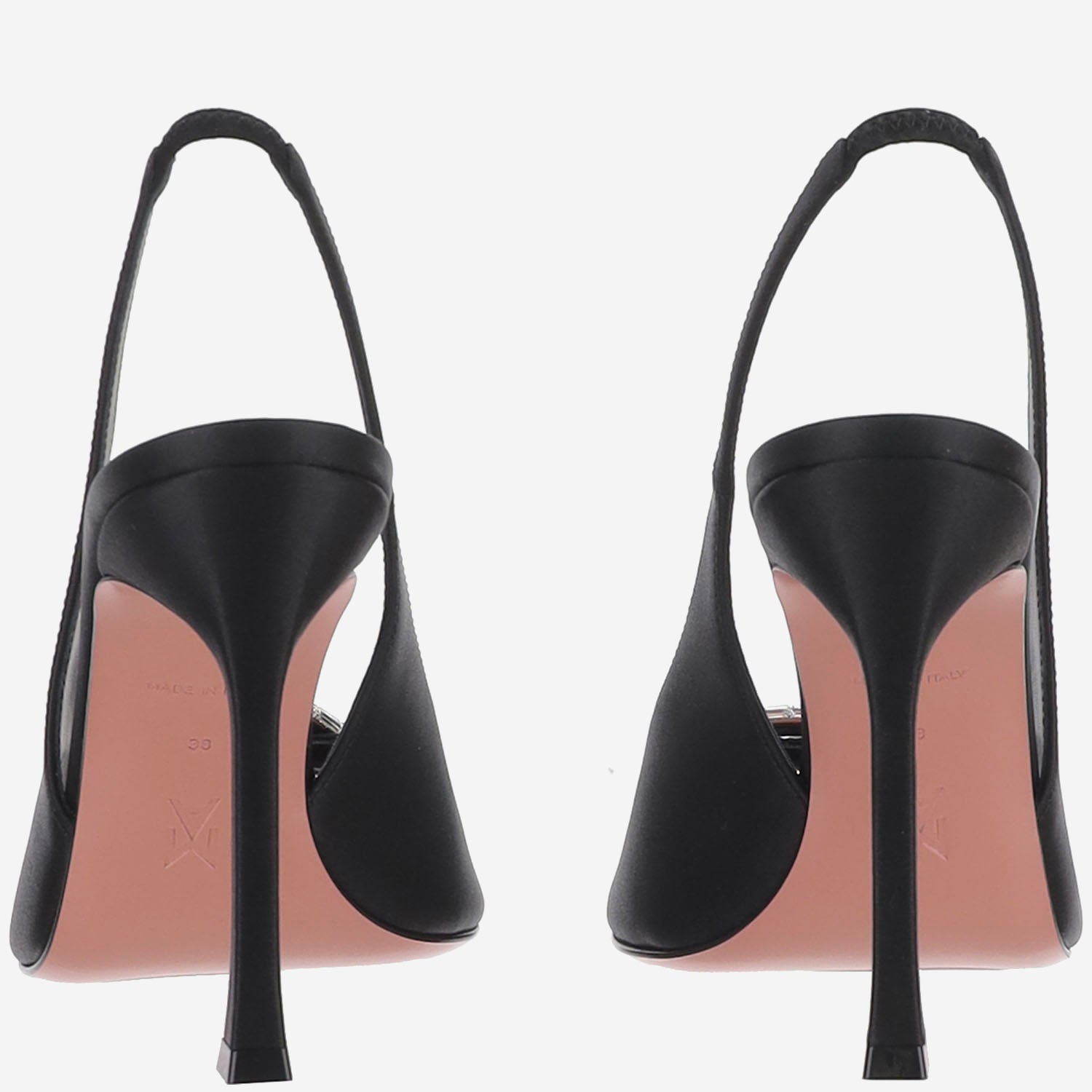 SANDALI SLINGBACK IN RASO CON CRISTALLI MINICAMELIASLING105 CLACKCRYSTAL AMINA MUADDI 