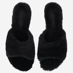 SANDALI IN SHEARLING CON TACCO TAYLORSHEARLINGSLIPPER45 BLACK AMINA MUADDI 