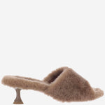 SANDALI IN SHEARLING CON TACCO TAYLORSHEARLINGSLIPPER45 CHESTNUT AMINA MUADDI 