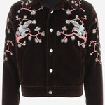 CAMICIA IN VELLUTO DI COTONE CON RICAMI FLOREALI AM426JA061 0048 AMIRI 