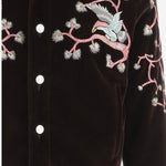 CAMICIA IN VELLUTO DI COTONE CON RICAMI FLOREALI AM426JA061 0048 AMIRI 