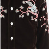 CAMICIA IN VELLUTO DI COTONE CON RICAMI FLOREALI AM426JA061 0048 AMIRI 