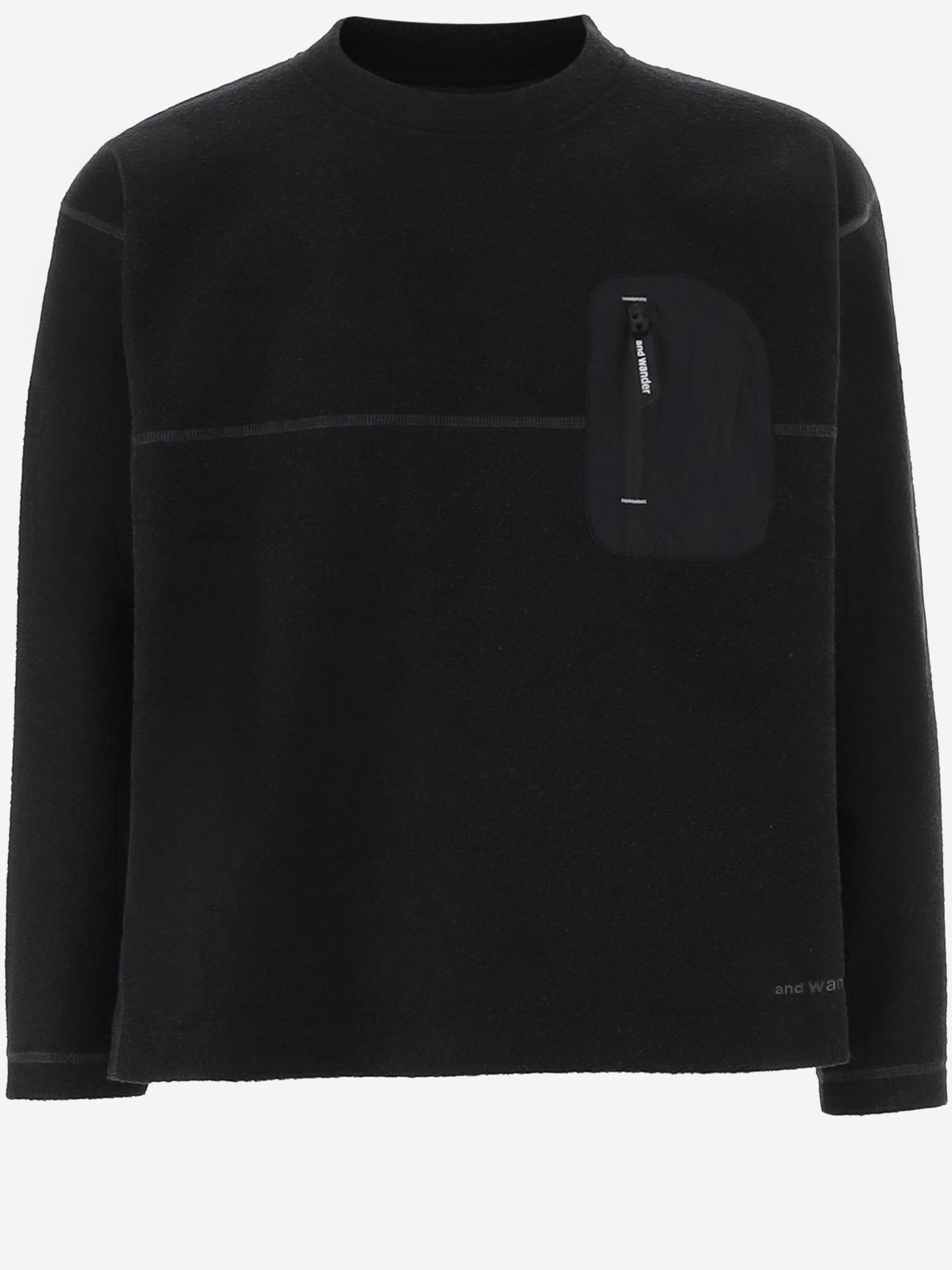 MAGLIA IN MISTO LYOCELL CON LOGO 5746284083 010 AND WANDER 