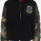 GIACCA IN MISTO COTONE CON INSERTI CAMOUFLAGE ANTOINE BLACK APRES SURF 