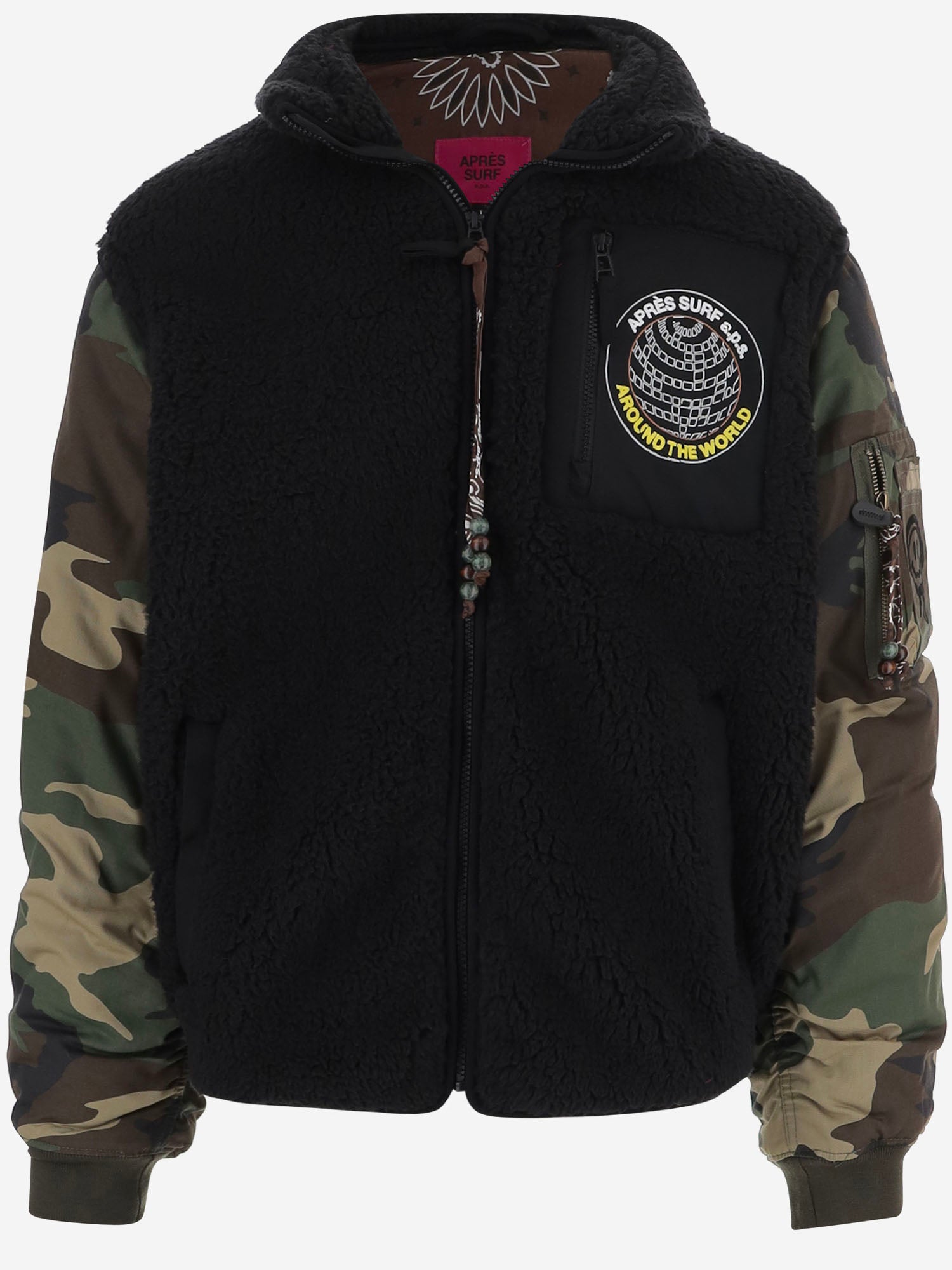 GIACCA IN MISTO COTONE CON INSERTI CAMOUFLAGE ANTOINE BLACK APRES SURF 