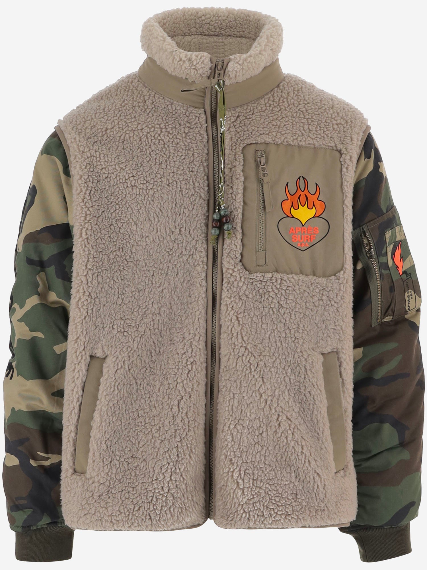 GIACCA IN MISTO COTONE CON INSERTI CAMOUFLAGE FLORIAN TEDDY APRES SURF 