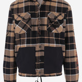 GIACCA IN COTONE CON MOTIVO CHECK MYWAVECAR CAMEL APRES SURF 