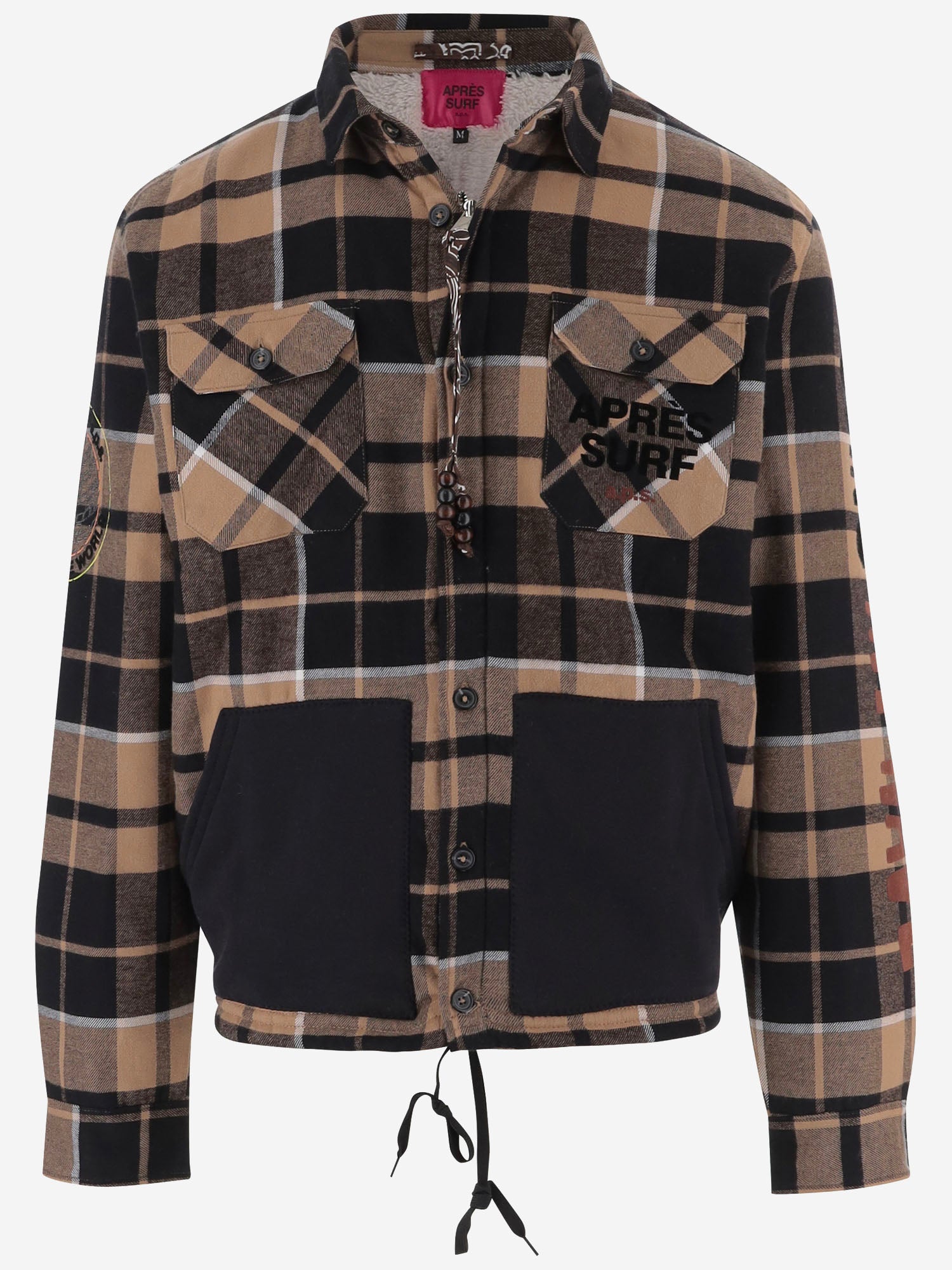 GIACCA IN COTONE CON MOTIVO CHECK MYWAVECAR CAMEL APRES SURF 