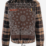 GIACCA IN COTONE CON MOTIVO CHECK MYWAVECAR CAMEL APRES SURF 