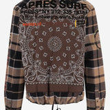 GIACCA IN COTONE CON MOTIVO CHECK MYWAVECAR CAMEL APRES SURF 