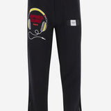 PANTALONI IN COTONE CON LOGO RENE BLACK APRES SURF 