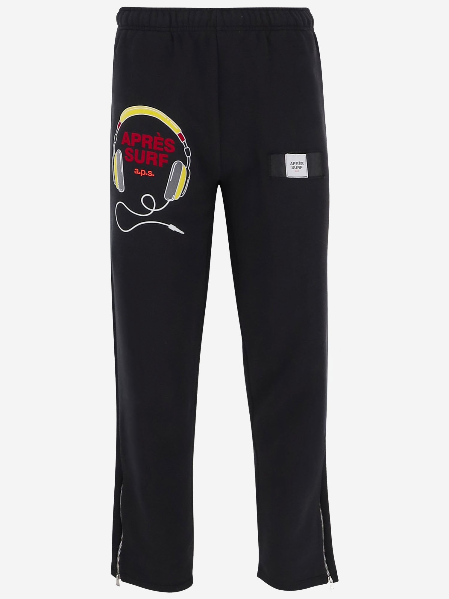 PANTALONI IN COTONE CON LOGO RENE BLACK APRES SURF 