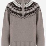 MAGLIONE IN CASHMERE CON MOTIVO JACQUARD KNJP25373 418 ARCH4 