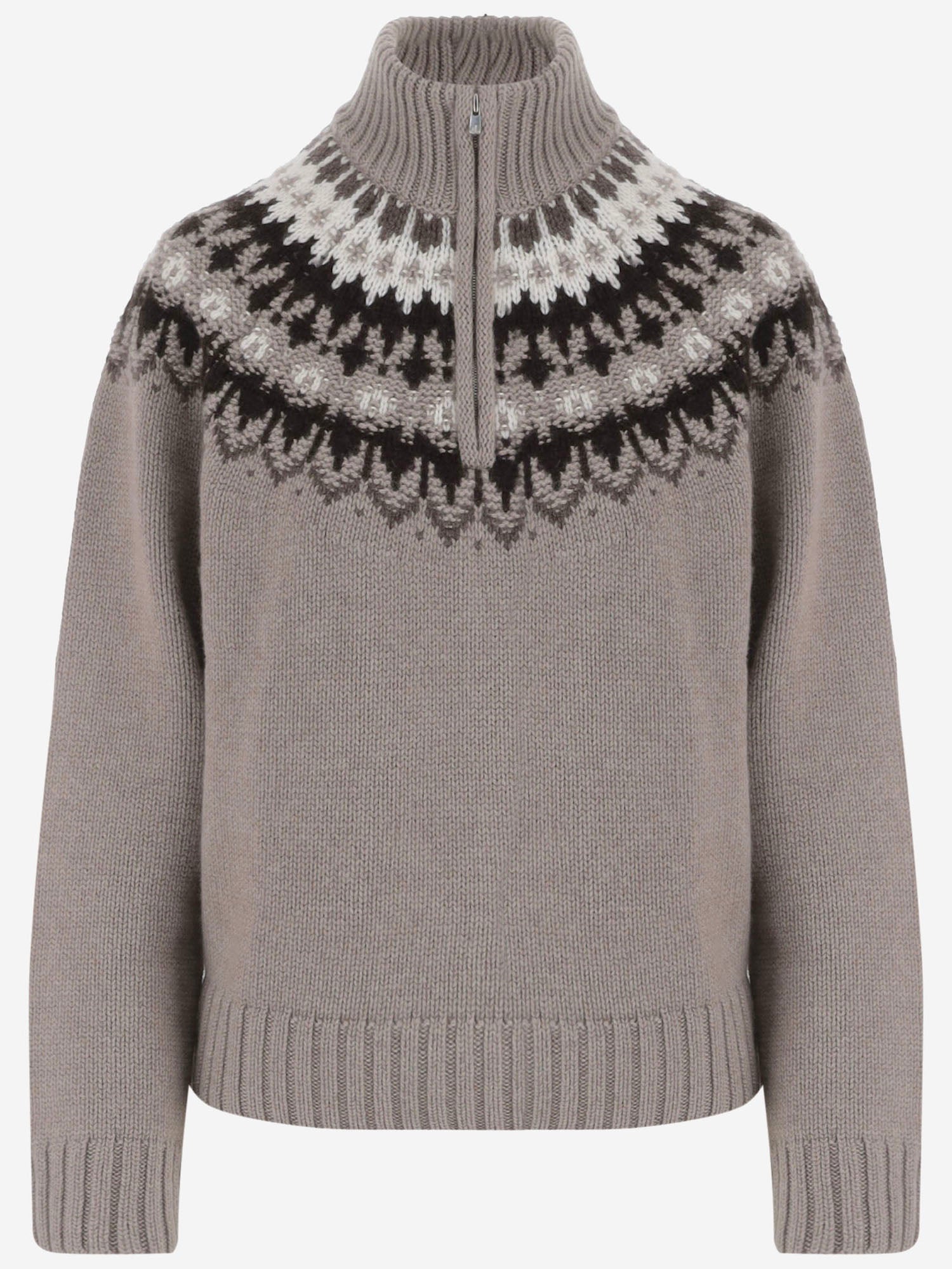 MAGLIONE IN CASHMERE CON MOTIVO JACQUARD KNJP25373 418 ARCH4 