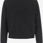 MAGLIONE IN MISTO CASHMERE CON TRECCIA E SEQUIN KNJP950A 179 ARCH4 
