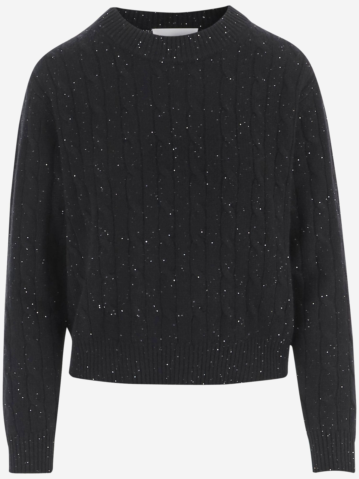 MAGLIONE IN MISTO CASHMERE CON TRECCIA E SEQUIN KNJP950A 179 ARCH4 