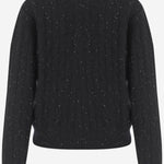 MAGLIONE IN MISTO CASHMERE CON TRECCIA E SEQUIN KNJP950A 179 ARCH4 