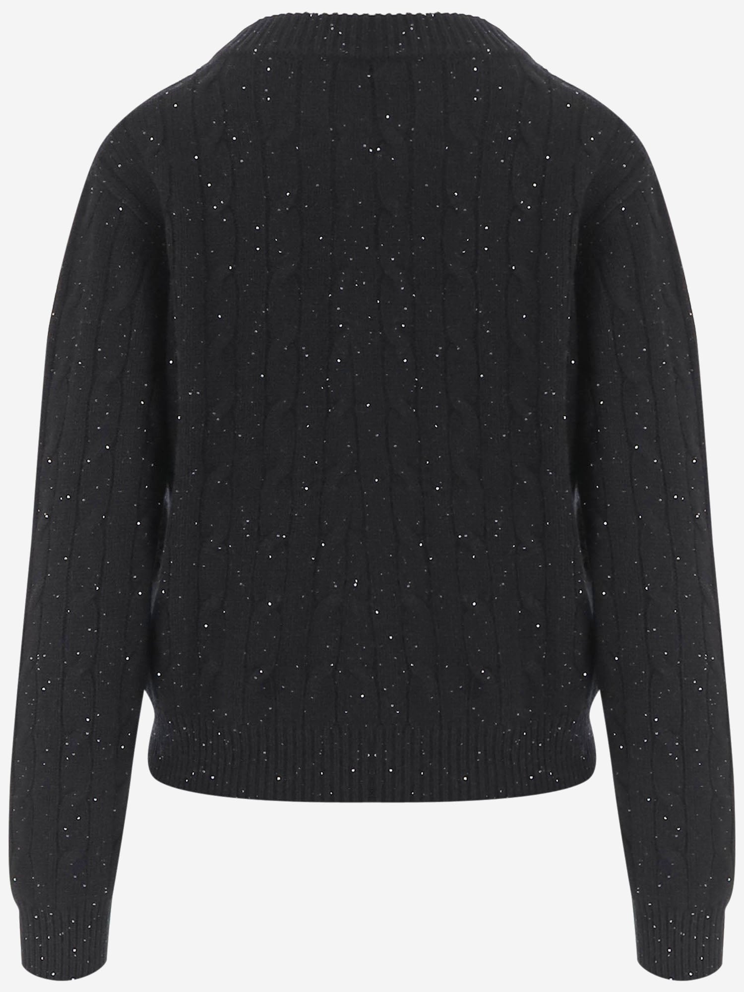 MAGLIONE IN MISTO CASHMERE CON TRECCIA E SEQUIN KNJP950A 179 ARCH4 