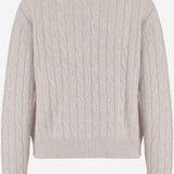MAGLIONE IN MISTO CASHMERE CON TRECCIA E SEQUIN KNJP950A 263 ARCH4 