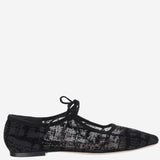 BALLERINE IN RETE E PELLE AW26MARFLBLAFL BLACK ARTEANA 