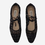 BALLERINE IN RETE E PELLE AW26MARFLBLAFL BLACK ARTEANA 