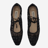 BALLERINE IN RETE E PELLE AW26MARFLBLAFL BLACK ARTEANA 