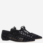 BALLERINE IN RETE E PELLE AW26MARFLBLAFL BLACK ARTEANA 