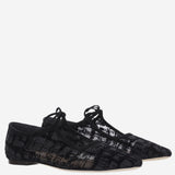 BALLERINE IN RETE E PELLE AW26MARFLBLAFL BLACK ARTEANA 