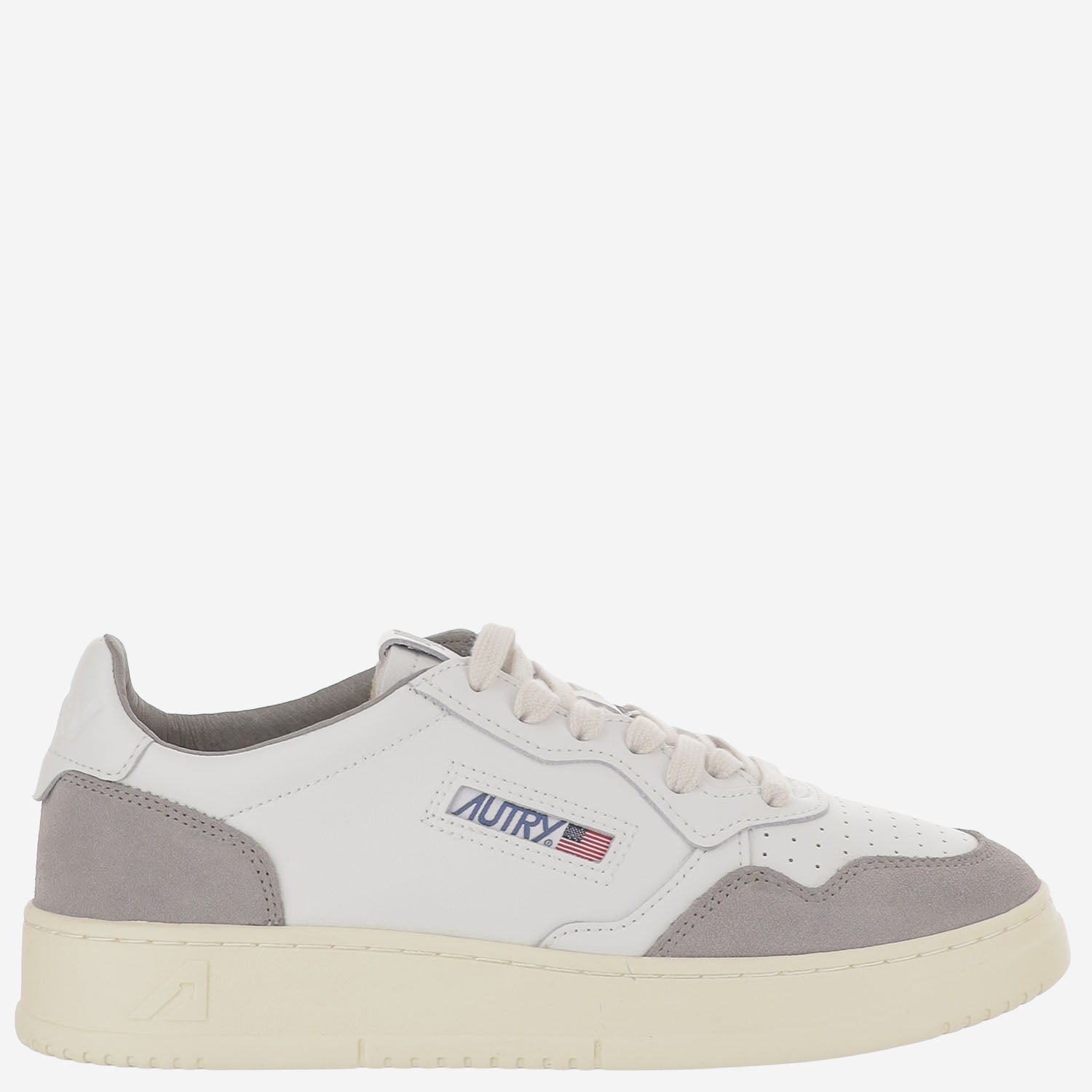 SNEAKERS MEDALIST LOW IN PELLE AULMFT15 SOFLEASUEWHTCEMENTO AUTRY 
