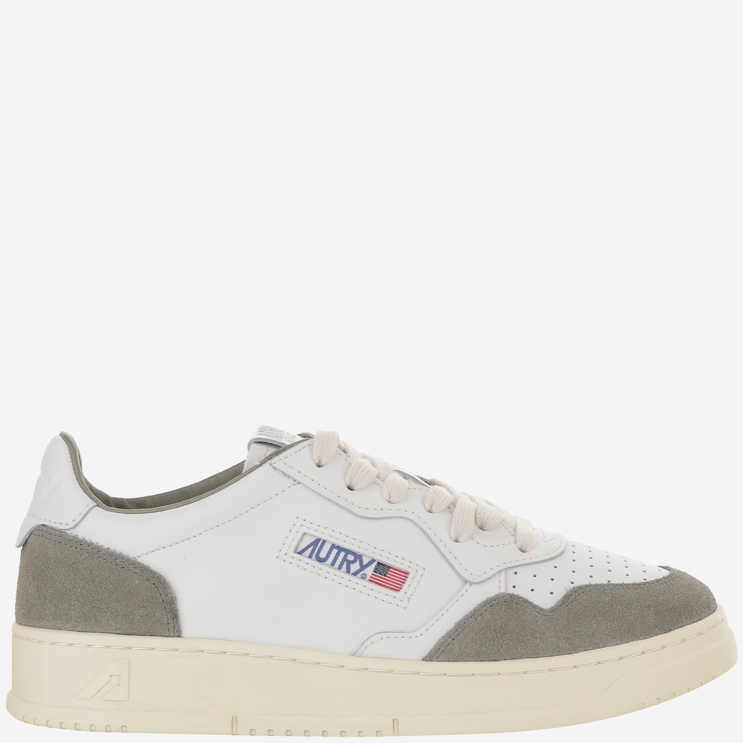 SNEAKERS MEDALIST LOW IN PELLE AULMFT21 SOFLEASUEWHTSMOKEDGRN AUTRY 