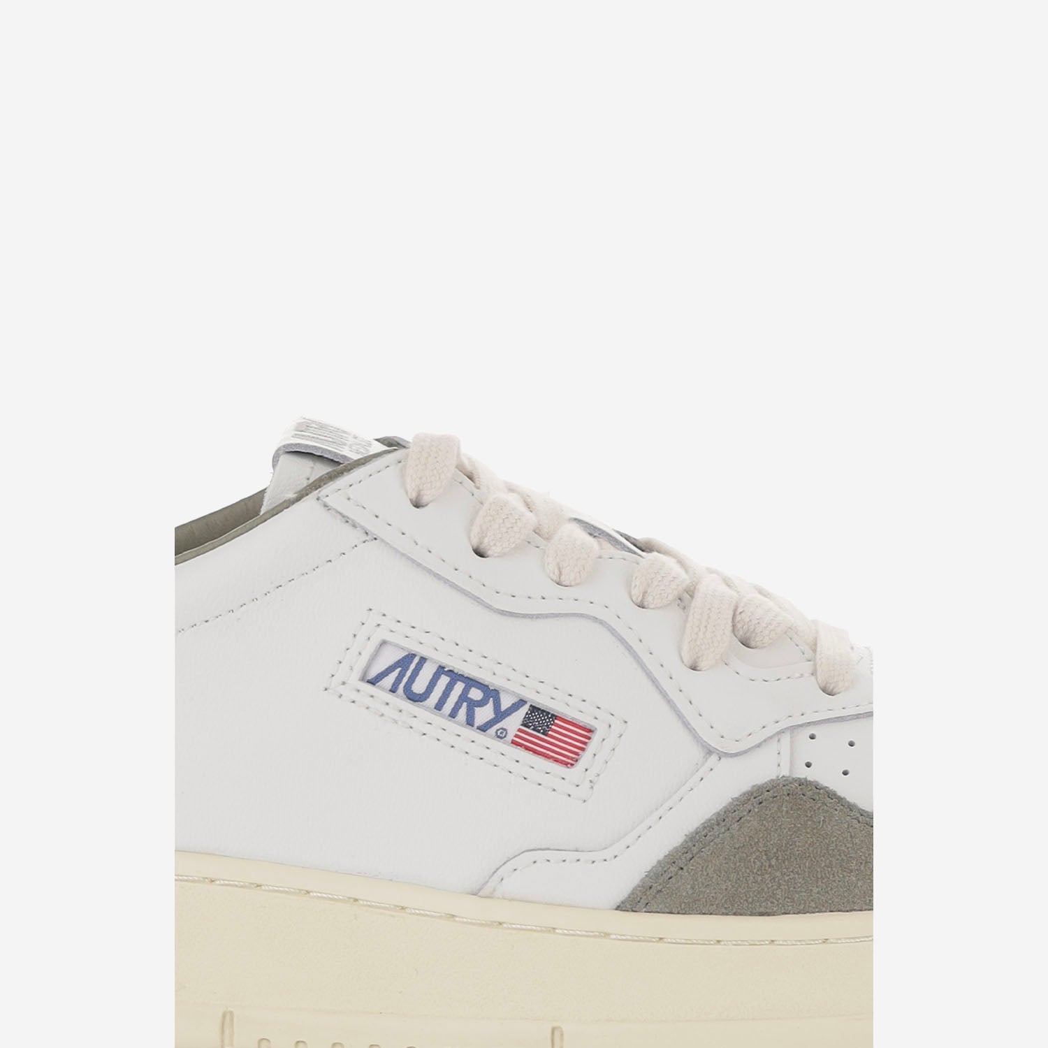 SNEAKERS MEDALIST LOW IN PELLE AULMFT21 SOFLEASUEWHTSMOKEDGRN AUTRY 