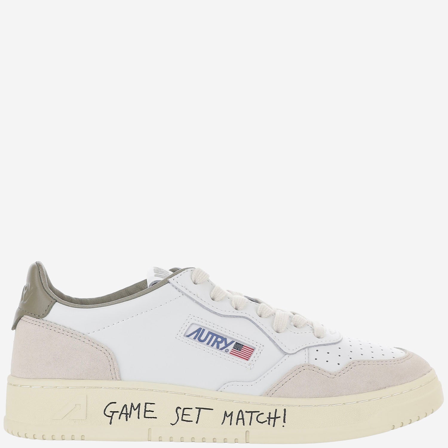 SNEAKERS MEDALIST LOW IN PELLE AULMMA11 MATCHSUEDEWHTCOVGRN AUTRY 