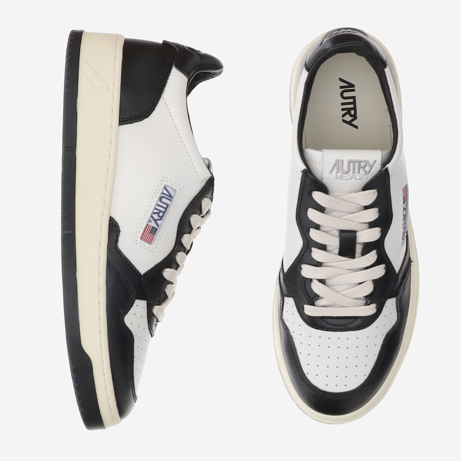 SNEAKERS MEDALIST COLOR-BLOCK AULMWB01 LEATLEATWHTBLK AUTRY 