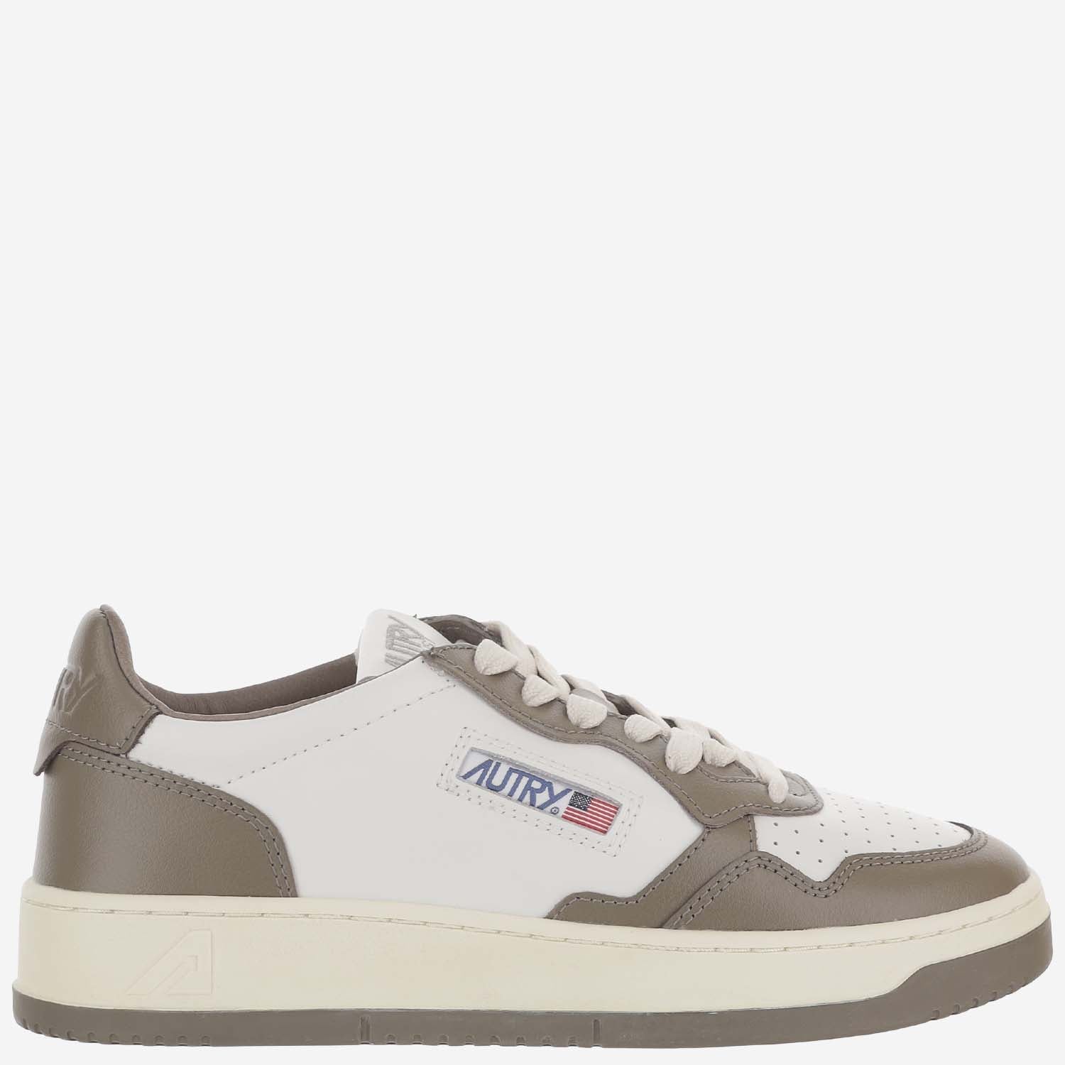 SNEAKERS MEDALIST LOW COLOR-BLOCK AULMWB68 LEATWHTCHOCO AUTRY 