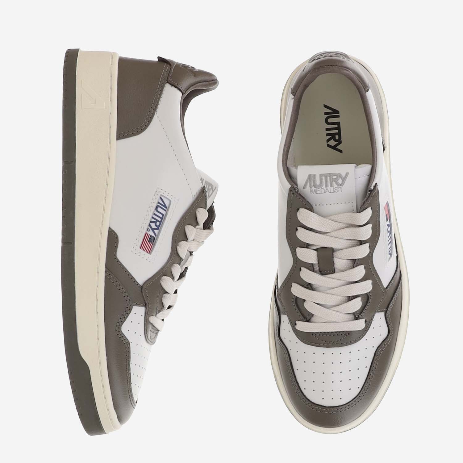 SNEAKERS MEDALIST LOW COLOR-BLOCK AULMWB68 LEATWHTCHOCO AUTRY 