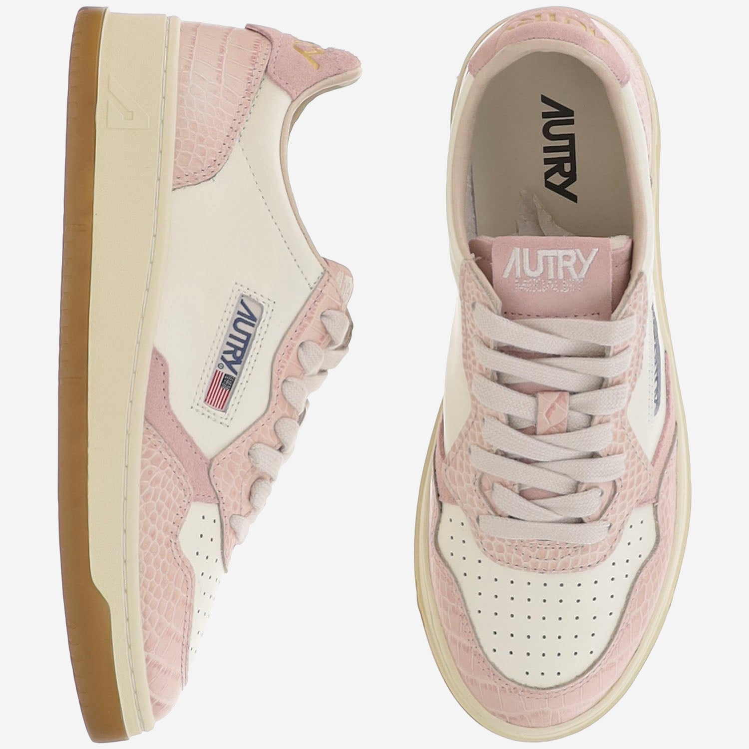 SNEAKERS MEDALIST LOW IN PELLE AULWCZ03 LEATCOPRINTMRSHPINK AUTRY 