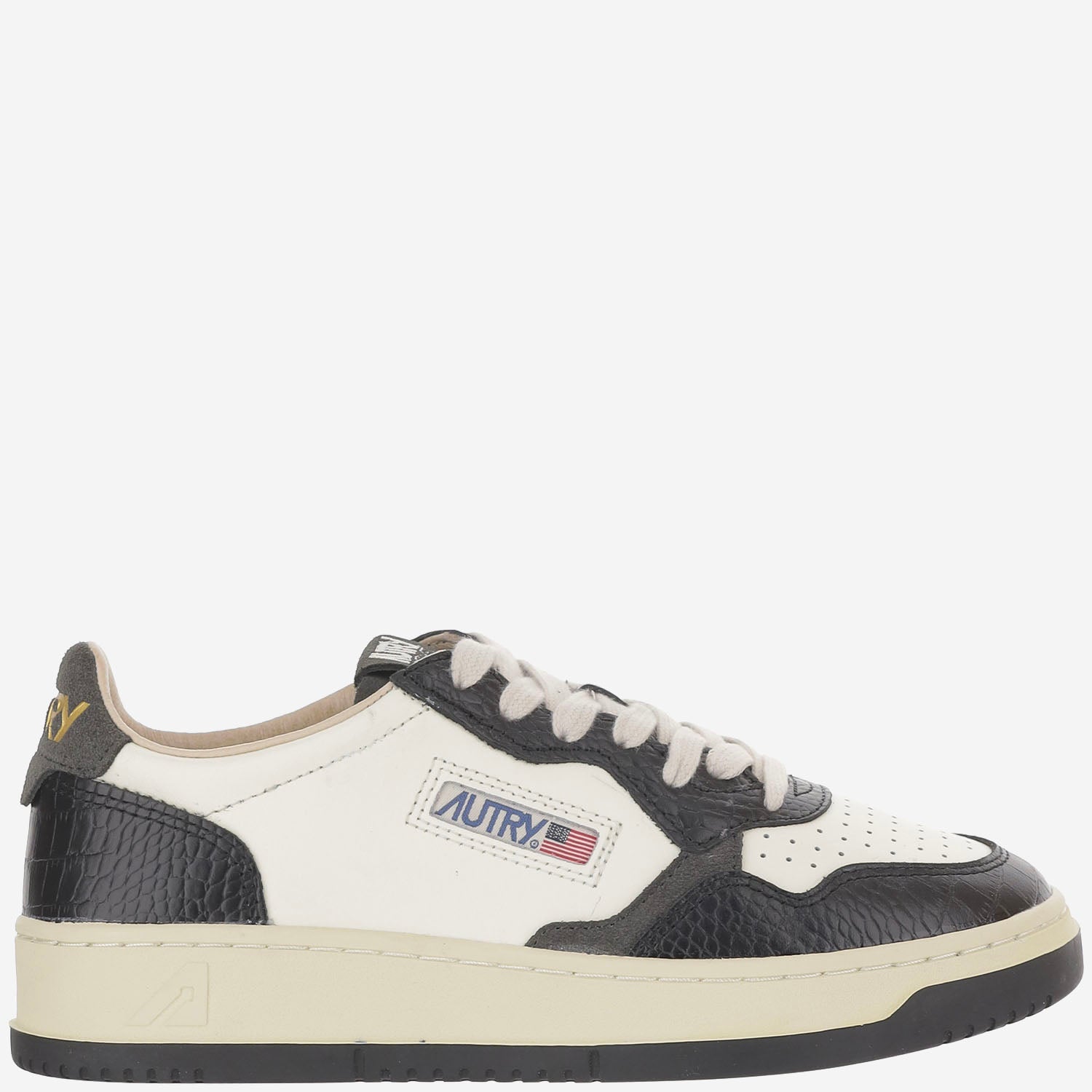 SNEAKERS MEDALIST LOW IN PELLE AULWCZ05 LEATCOPRINTMRSHBLACK AUTRY 