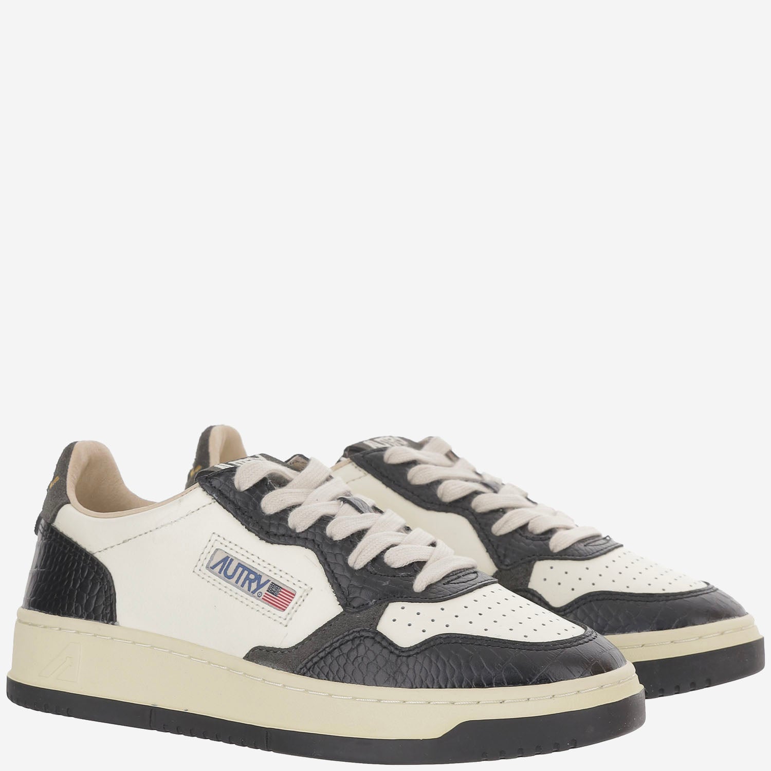 SNEAKERS MEDALIST LOW IN PELLE AULWCZ05 LEATCOPRINTMRSHBLACK AUTRY 