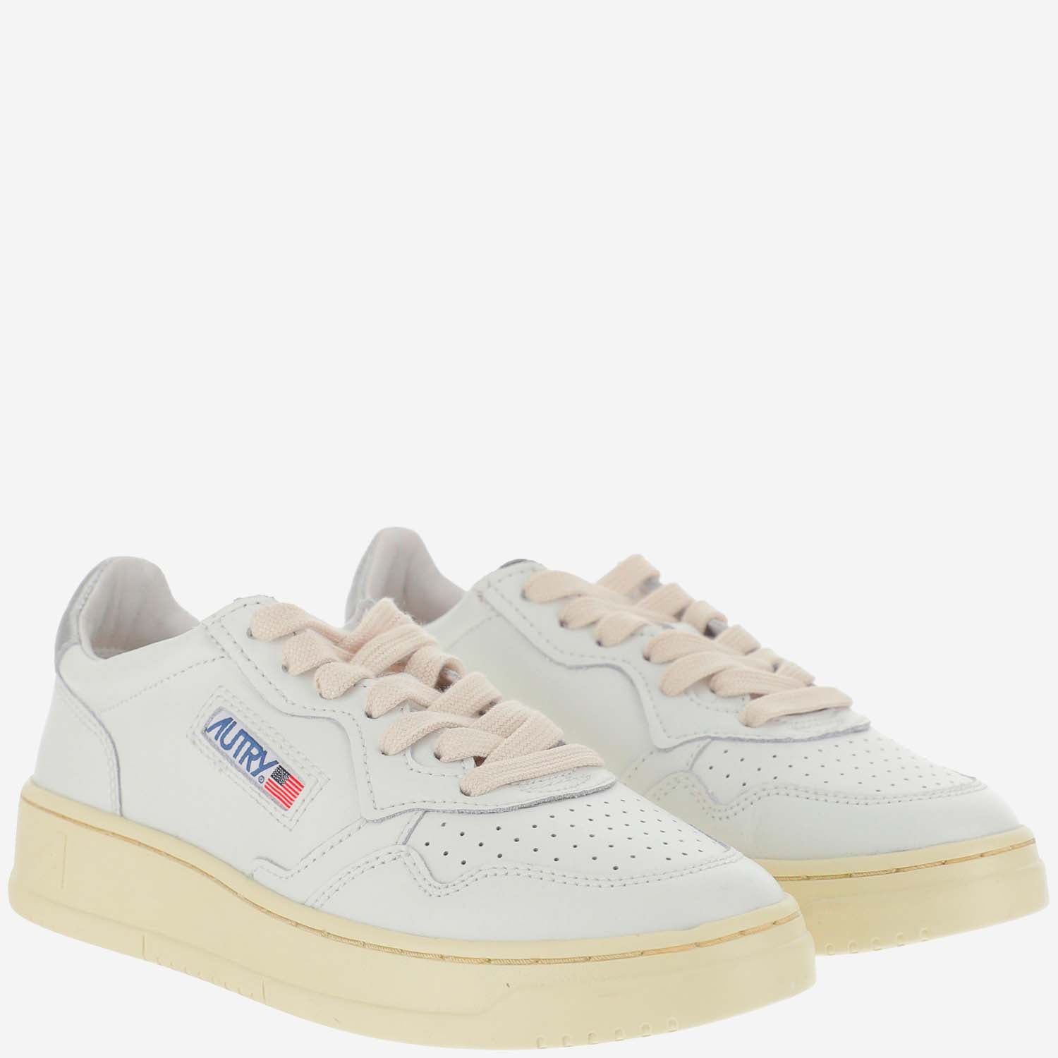 SNEAKERS LOW MEDALIST AULWLL05 LEATLEATWHTSILVER AUTRY 