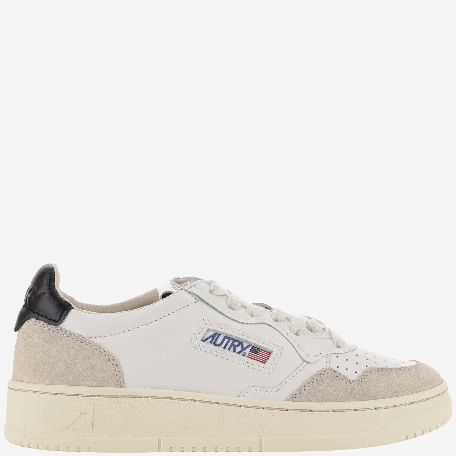 SNEAKERS MEDALIST LOW IN PELLE AULWLS21 LEATSUEDE WHTBLK AUTRY 