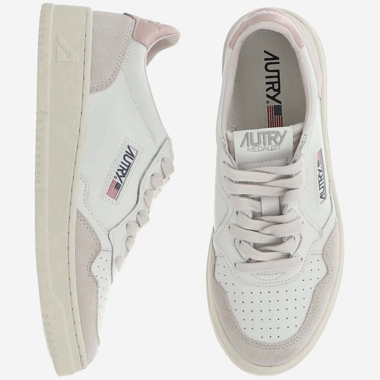 SNEAKERS MEDALIST LOW IN PELLE AULWLS37 LEATSUEDE WHTPOW AUTRY 