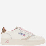 SNEAKERS MEDALIST LOW IN PELLE CON DETTAGLIO ANIMALIER AULWNZ01 ELESUEDEWHTLEOPRINT AUTRY 
