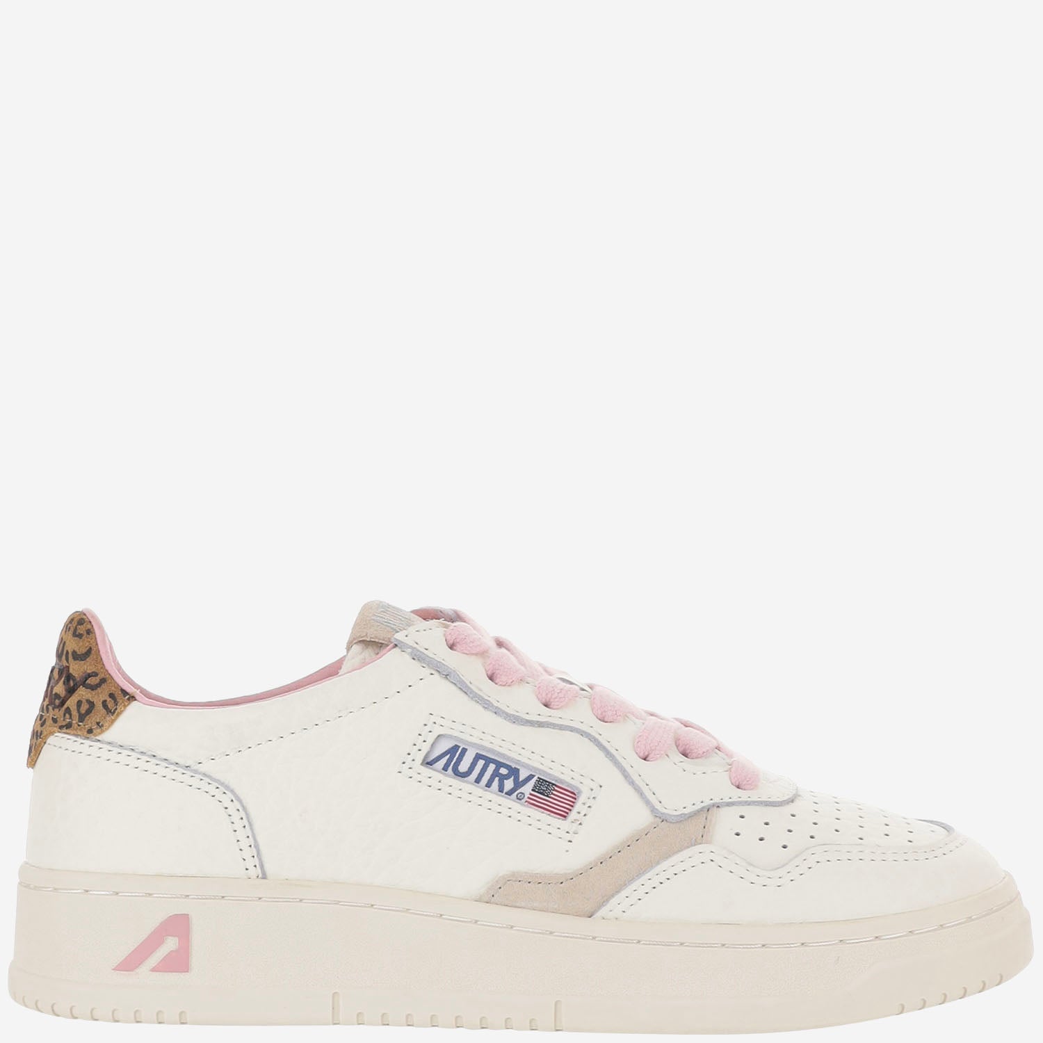 SNEAKERS MEDALIST LOW IN PELLE CON DETTAGLIO ANIMALIER AULWNZ01 ELESUEDEWHTLEOPRINT AUTRY 