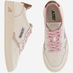 SNEAKERS MEDALIST LOW IN PELLE CON DETTAGLIO ANIMALIER AULWNZ01 ELESUEDEWHTLEOPRINT AUTRY 