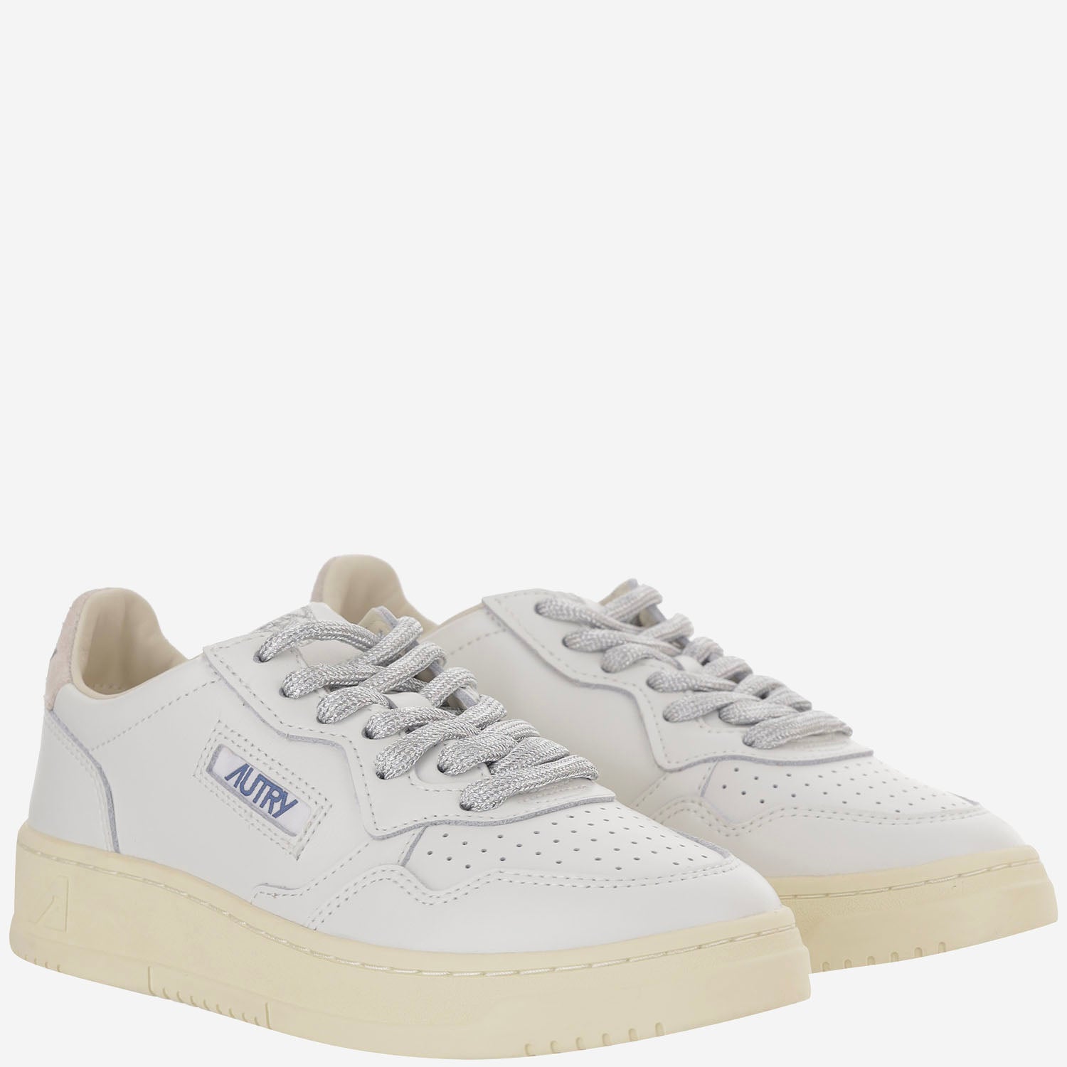 SNEAKERS MEDALIST LOW IN PELLE AULWSW03 LEATSWOLLWHTSILVER AUTRY 