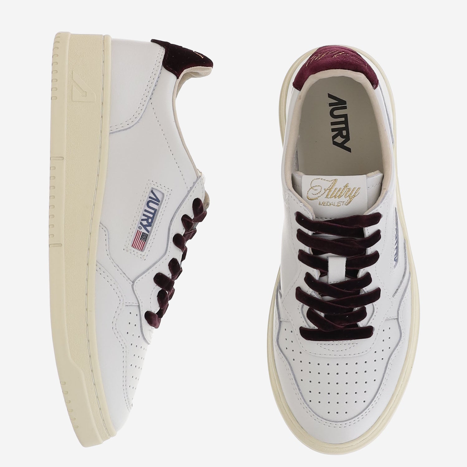 SNEAKERS MEDALIST LOW IN PELLE AULWVZ01 LEAVELVLOGO WHTFIG AUTRY 