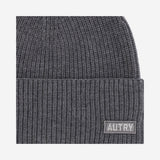 BEANIE IN LANA CON LOGO BEPU151D MELANGE AUTRY 
