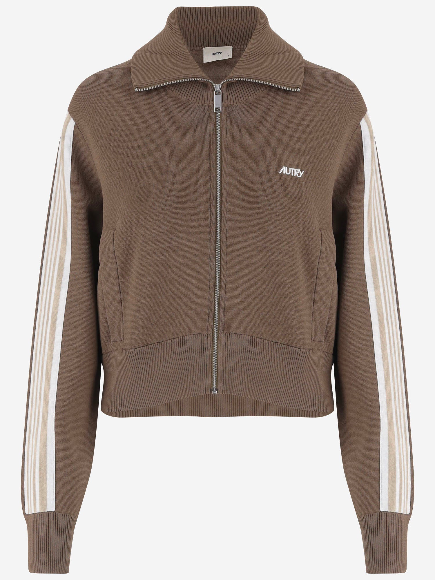 FELPA IN MISTO VISCOSA CON ZIP E BANDE LATERALI JAPW028Q OXIDE AUTRY 