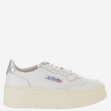 SNEAKERS MEDALIST PLATFORM LOW IN PELLE PTLWLL05 LEATWHTSILVER AUTRY 